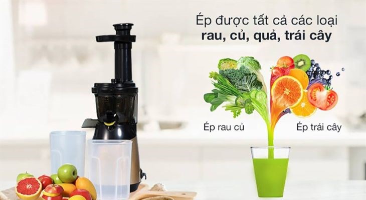 Trang bị động cơ DC mang lại hiệu suất ép cao, ép được mọi loại rau quả Trang bị động cơ DC mang lại hiệu suất ép cao, ép được mọi loại rau quả