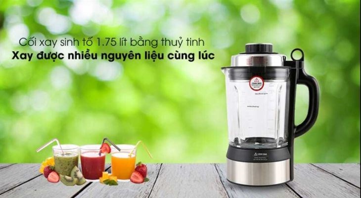 Máy còn có cối xay bằng thủy tinh cao cấp, dung tích xay chất lỏng là 1.75 lít
