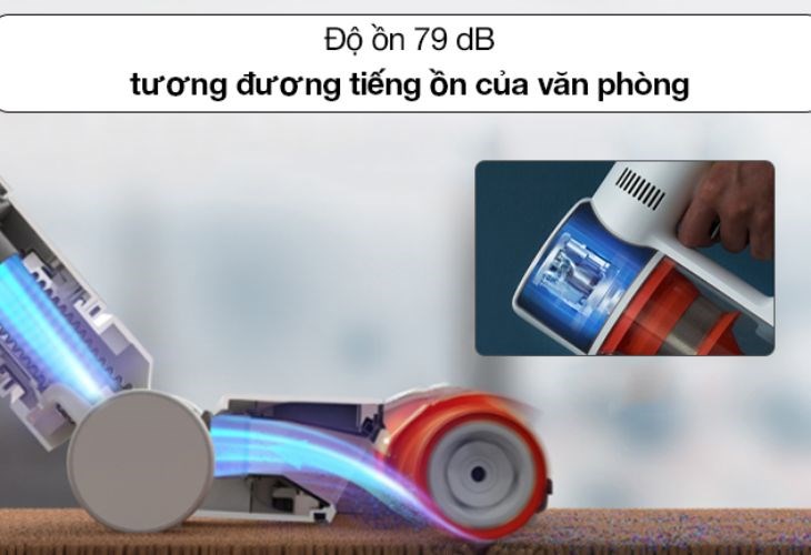 Máy có độ ồn khoảng 79dB tương đương với tiếng ồn của văn phòng Máy có độ ồn khoảng 79dB tương đương với tiếng ồn của văn phòng