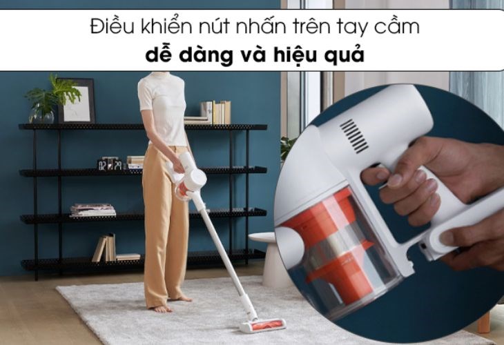 Máy hút bụi lau nhà Xiaomi Vacuum Cleaner G10 có tùy chỉnh theo nhu cầu hút với nút bấm trên tay cầm tiện lợi Máy hút bụi lau nhà Xiaomi Vacuum Cleaner G10 có tùy chỉnh theo nhu cầu hút với nút bấm trên tay cầm tiện lợi