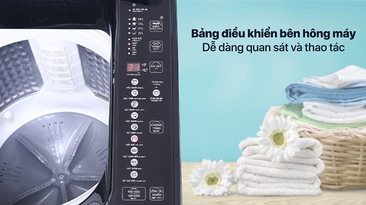 Máy giặt Aqua 10 KG AQW-F100GT.BK dễ dàng điều khiển và quan sát với bảng điều khiển bên phải sử dụng tiếng Việt Máy giặt Aqua 10 KG AQW-F100GT.BK dễ dàng điều khiển và quan sát với bảng điều khiển bên phải sử dụng tiếng Việt