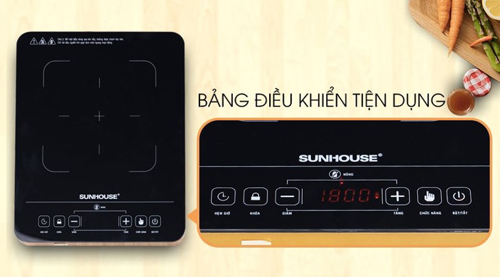 Bếp hồng ngoại Sunhouse SHD 6015(EMC) sử dụng bảng điều khiển cảm ứng dễ thao tác điều chỉnh công suất