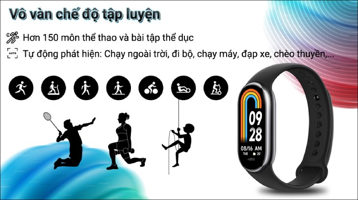 Sản phẩm hỗ trợ hơn 150 chế độ tập luyện thể thao