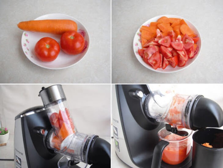 Người dùng nên ép trái cây, rau củ theo thứ tự mềm - cứng - mềm - cứng để giúp tránh tắc lưới lọc