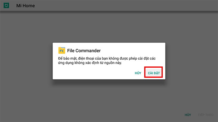 Tiếp đó, bạn chọn nút Cài đặt