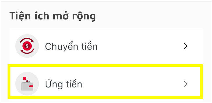 chọn Ứng tiền 