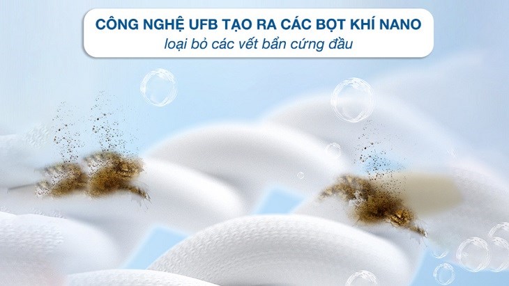 Công nghệ siêu bọt khí nano UFB tăng tốc độ thẩm thấu của bong bóng xà phòng để loại bỏ vết bẩn vượt trội