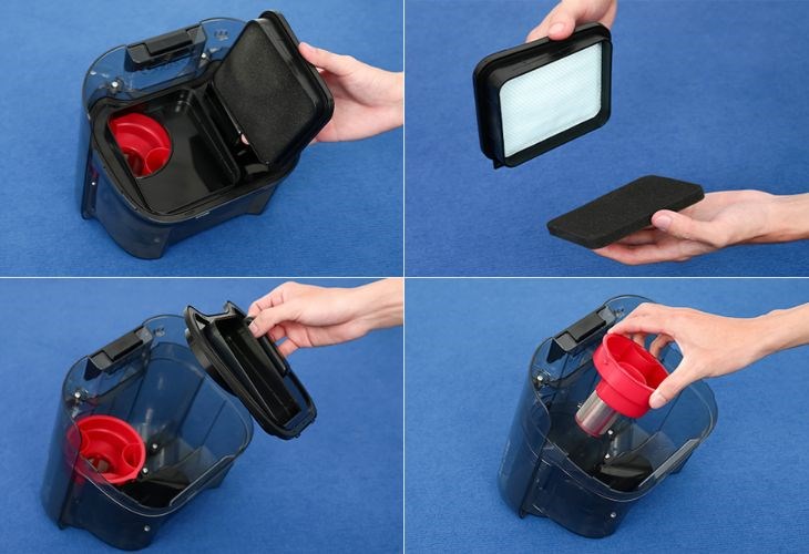 Trang bị bộ lọc xả HEPA 7 lớp lọc giúp thu giữ tới 99% các hạt bụi nhỏ