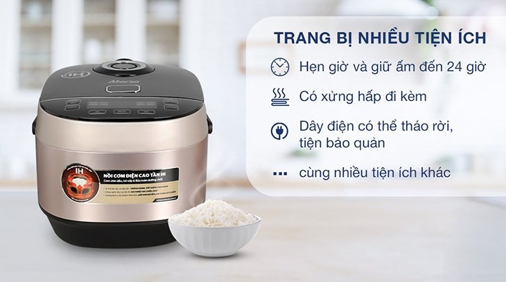 Nồi cơm cao tần Sunhouse Mama 1.8 lít SHD8959 được tích hợp chế độ hẹn giờ trước 24 tiếng vô cùng tiện lợi Nồi cơm cao tần Sunhouse Mama 1.8 lít SHD8959 được tích hợp chế độ hẹn giờ trước 24 tiếng vô cùng tiện lợi