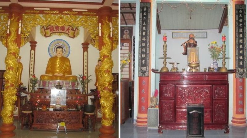 Chùa được xây dựng theo lối kiến trúc phương đông