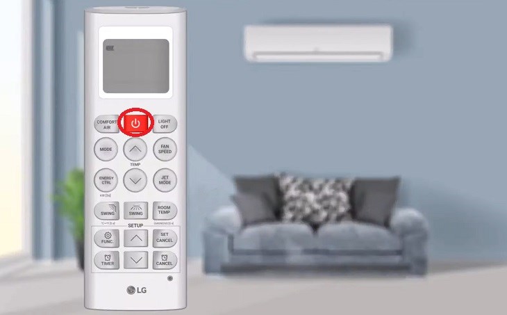 Nhấn nút Nguồn để bật máy lạnh Nhấn nút Nguồn để bật máy lạnh