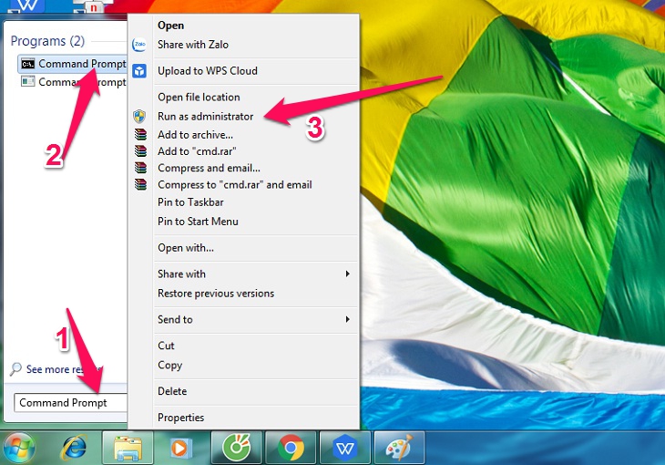 Bạn chạy phần mềm Command Prompt