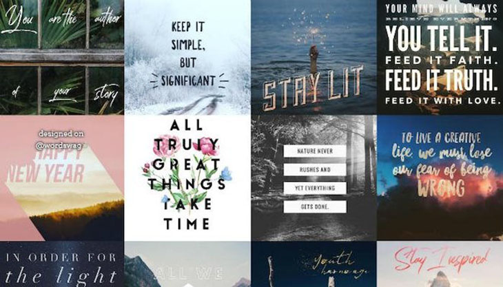 Word Swag Word Swag có sẵn nhiều mẫu chèn chữ độc đáo