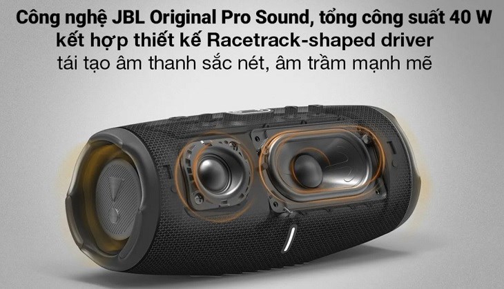 Loa JBL Charge 5 sử dụng công nghệ JBL Original Pro Sound cho chất lượng âm thanh mạnh mẽ và rõ nét Loa JBL Charge 5 sử dụng công nghệ JBL Original Pro Sound cho chất lượng âm thanh mạnh mẽ và rõ nét