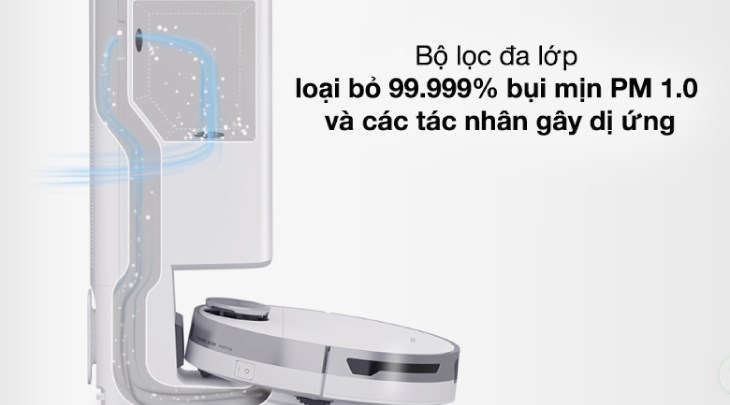 Robot hút bụi Samsung VR30T85513W/SV giúp loại bỏ tới 99.999% bụi mịn và các tác nhân gây dị ứng, bảo vệ sức khỏe gia đình bạn