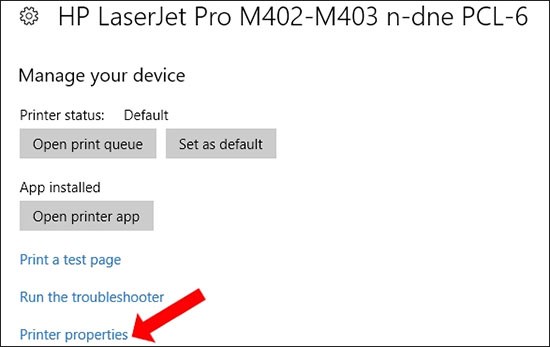 Bạn ấn chọn Printer Properties Bạn ấn chọn Printer Properties