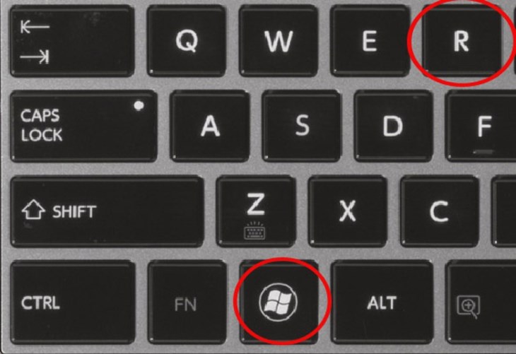 Bạn nhấn tổ hợp phím Windows và R Bạn nhấn tổ hợp phím Windows và R