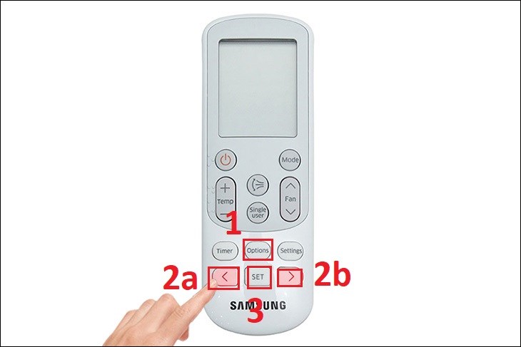 Nhấn nút Options khoảng 3 giây, nhấn nút mũi tên trái phải và nhấn nút SET để kích hoạt chức năng Clean