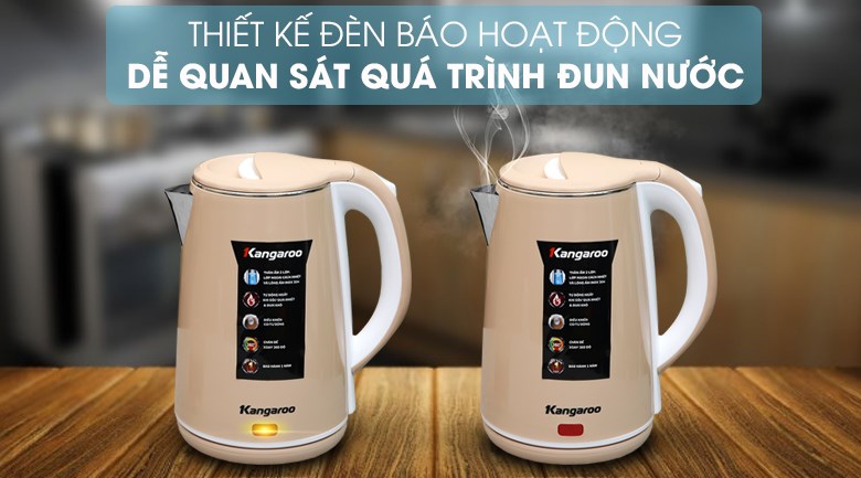 Bình đun siêu tốc Kangaroo 1.5 lít KG-18K1 có vỏ bình được thiết kế bằng chất liệu nhựa PP bền bỉ và an toàn khi sử dụng