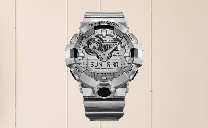 Đồng hồ G-Shock Forgotten Future 53.4 mm Nam GA-700FF-8ADR, chữ G trong G-Shock là Gravity, nghĩa là không trọng lực, được hiểu với khả năng chống va đập, rơi vỡ