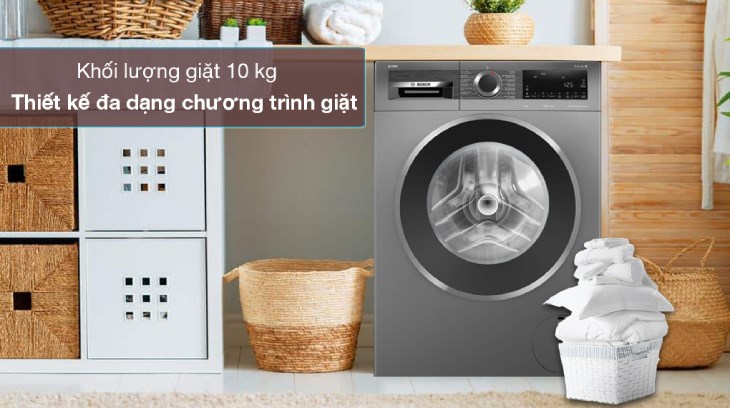 Máy giặt Bosch 10 kg WGG254A0VN trang bị 14 chương trình, có cả chương trình giặt Delicates/Silk giúp bảo vệ sợi vải không hư hỏng Máy giặt Bosch 10 kg WGG254A0VN trang bị 14 chương trình, có cả chương trình giặt Delicates/Silk giúp bảo vệ sợi vải không hư hỏng