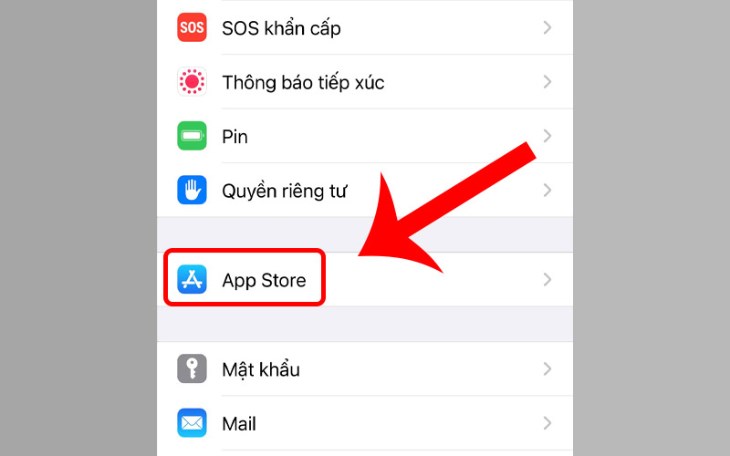 Bạn vào phần Cài đặt > Bạn chọn tiếp mục App Store.