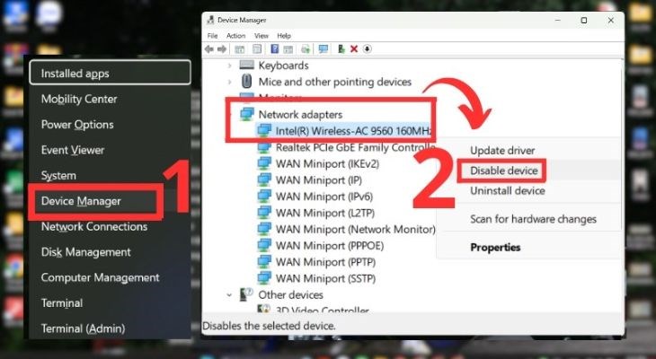 Đầu tiên cần mở cửa sổ Device Manager Đầu tiên cần mở cửa sổ Device Manager