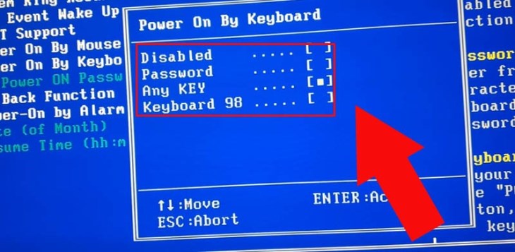 Bạn chọn mục Password hoặc Keyboard 98