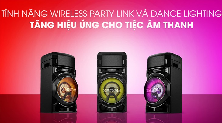 Loa LG XBoom RN5 ghép nối 2 loa LG Xboom với nhau nhanh chóng nhờ chế độ Wireless Party Link