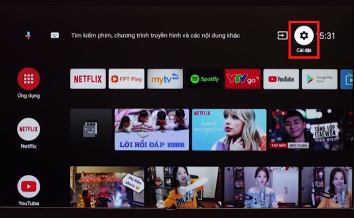 Truy cập vào mục 