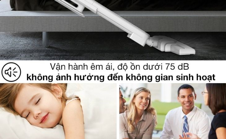 Máy vận hành với độ ồn thấp nên không ảnh hưởng nhiều đến sinh hoạt gia đình bạn Máy vận hành với độ ồn thấp nên không ảnh hưởng nhiều đến sinh hoạt gia đình bạn