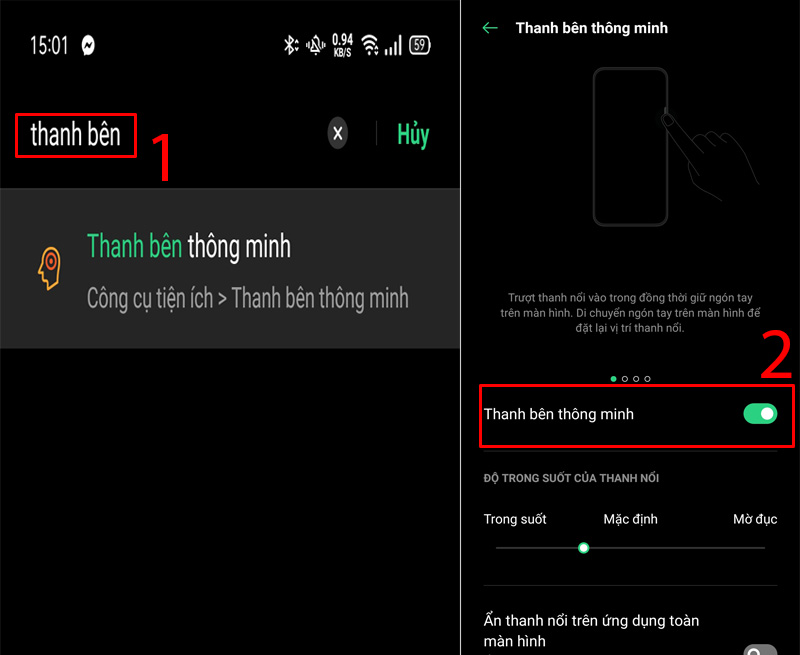 Cách chụp màn hình OPPO bằng Thanh bên thông minh