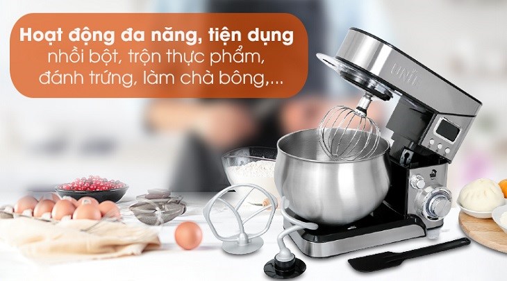 Máy nhồi bột đánh trứng Unie EM2 có thể thực hiện được nhiều chức năng khác nhau, tiện lợi khi sử dụng