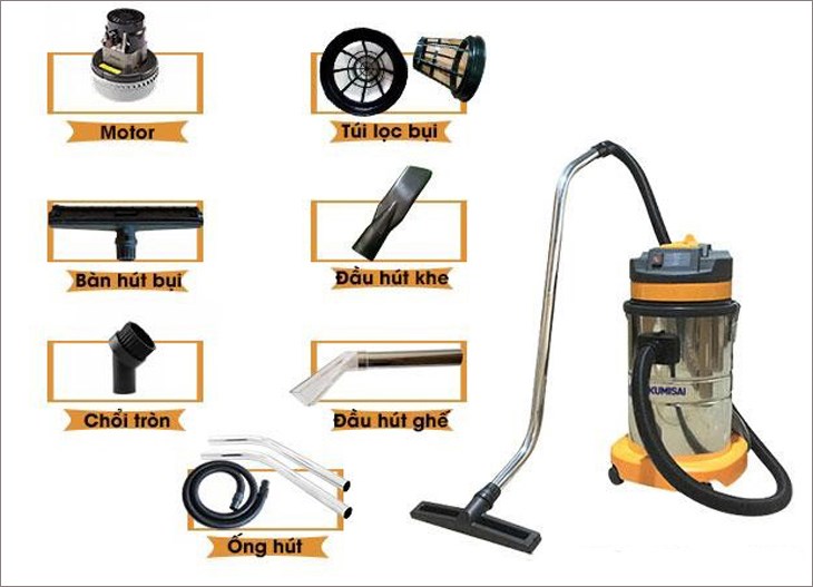 Kiểm tra xem phụ kiện của máy hút bụi công nghiệp có đầy đủ hay chưa Kiểm tra xem phụ kiện của máy hút bụi công nghiệp có đầy đủ hay chưa