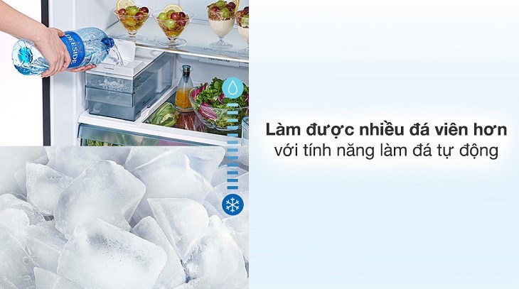 Bật tính năng làm đá tự động trên tủ lạnh Hitachi Inverter 390 lít R-FVY510PGV0 GBK để dùng đá thuận tiện hơn