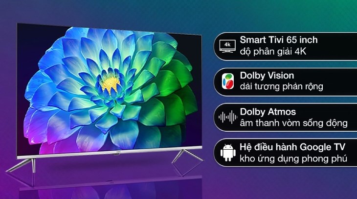 Google Tivi AQUA 4K 65 inch AQT65P750UG là mẫu tivi mới nhất của AQUA năm 2024