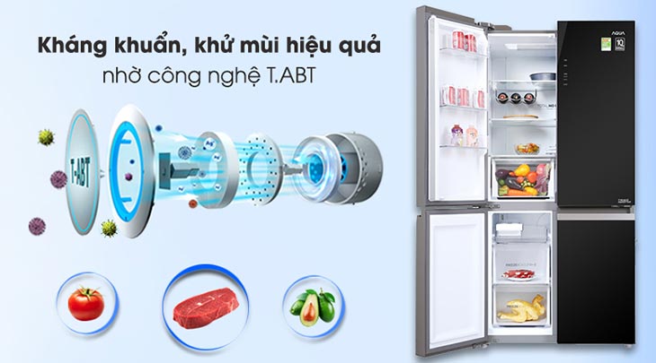 Tính năng diệt khuẩn khử mùi Dynamic ABT Tủ lạnh AQUA Inverter 549 lít AQR-IG636FM(GB) kháng khuẩn, khử mùi nhờ công nghệ T.ABT