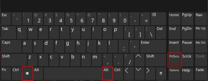 Nhấn giữ tổ hợp phím Windows + Alt + PrtSc Nhấn giữ tổ hợp phím Windows + Alt + PrtSc