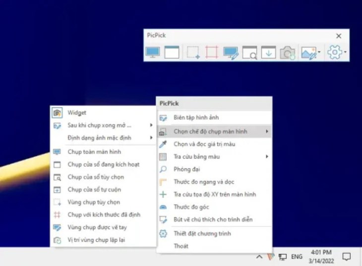 PicPick có giao diện tiếng Việt rất thân thiện và dễ sử dụng PicPick có giao diện tiếng Việt rất thân thiện và dễ sử dụng